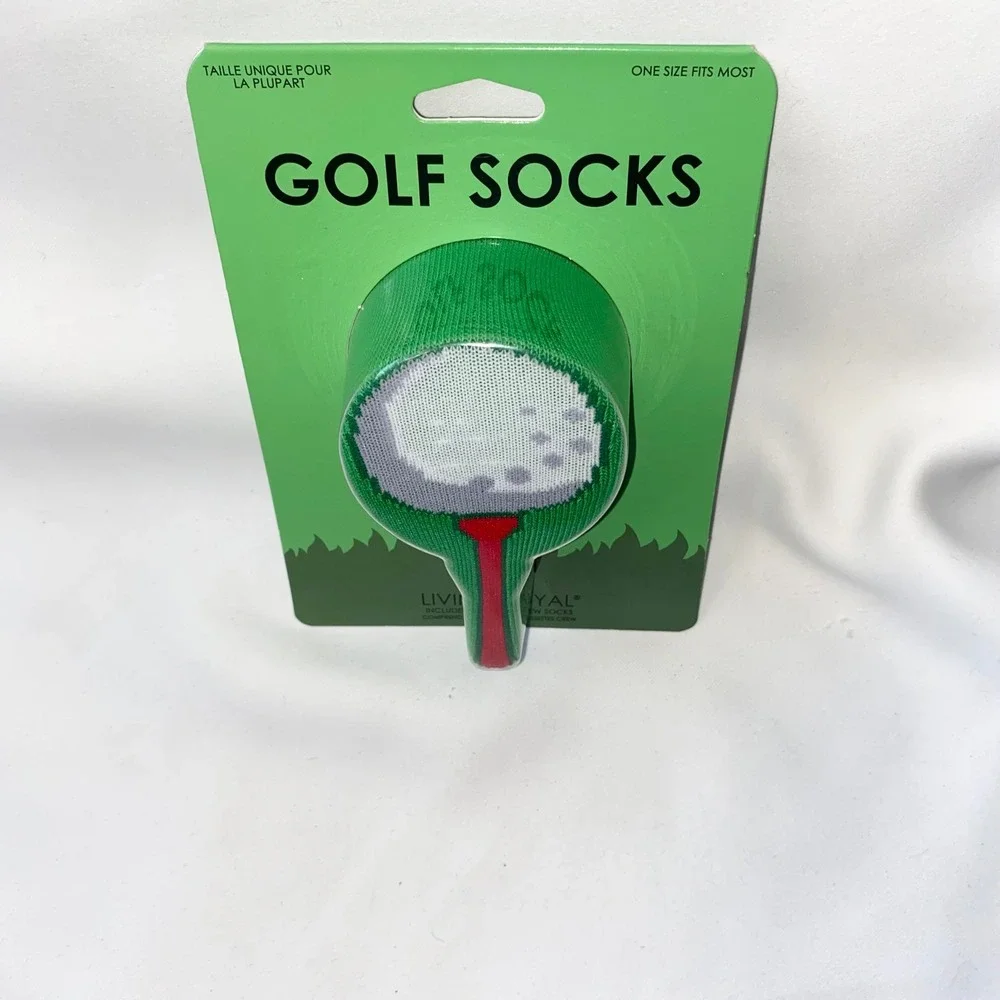 Living Royal‎ Golf Socks Crew One Size Fits Most Novelty Golf Tee Gift Humor NWT